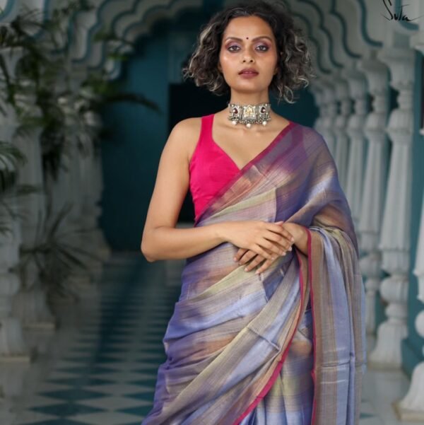 Purple Tissue Handloom Saree