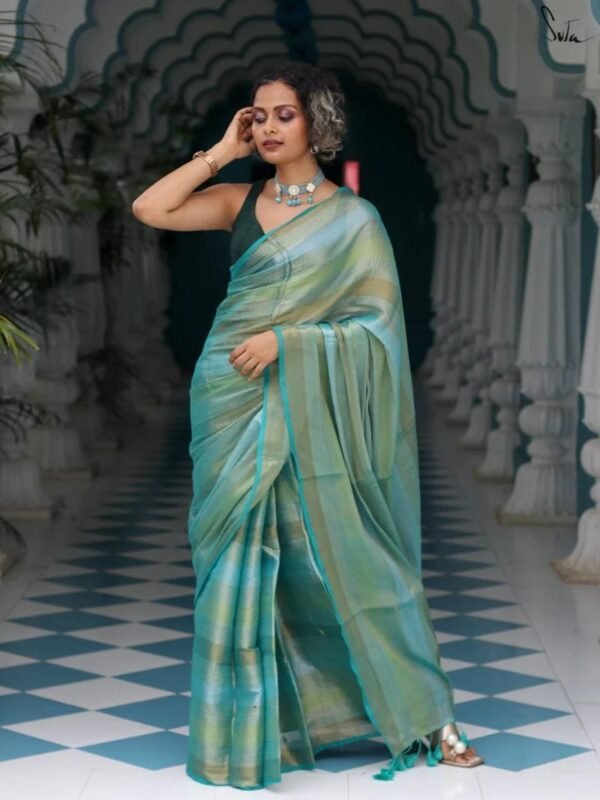 Green Tissue Handloom Saree