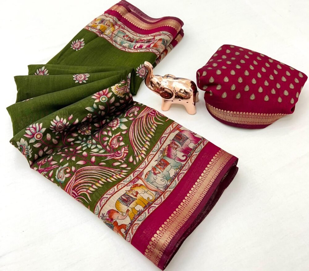 Green Mul Cotton Saree