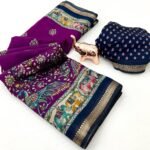 Burgundy Mul Cotton Saree