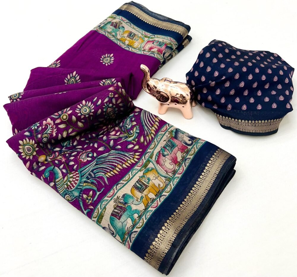 Burgundy Mul Cotton Saree